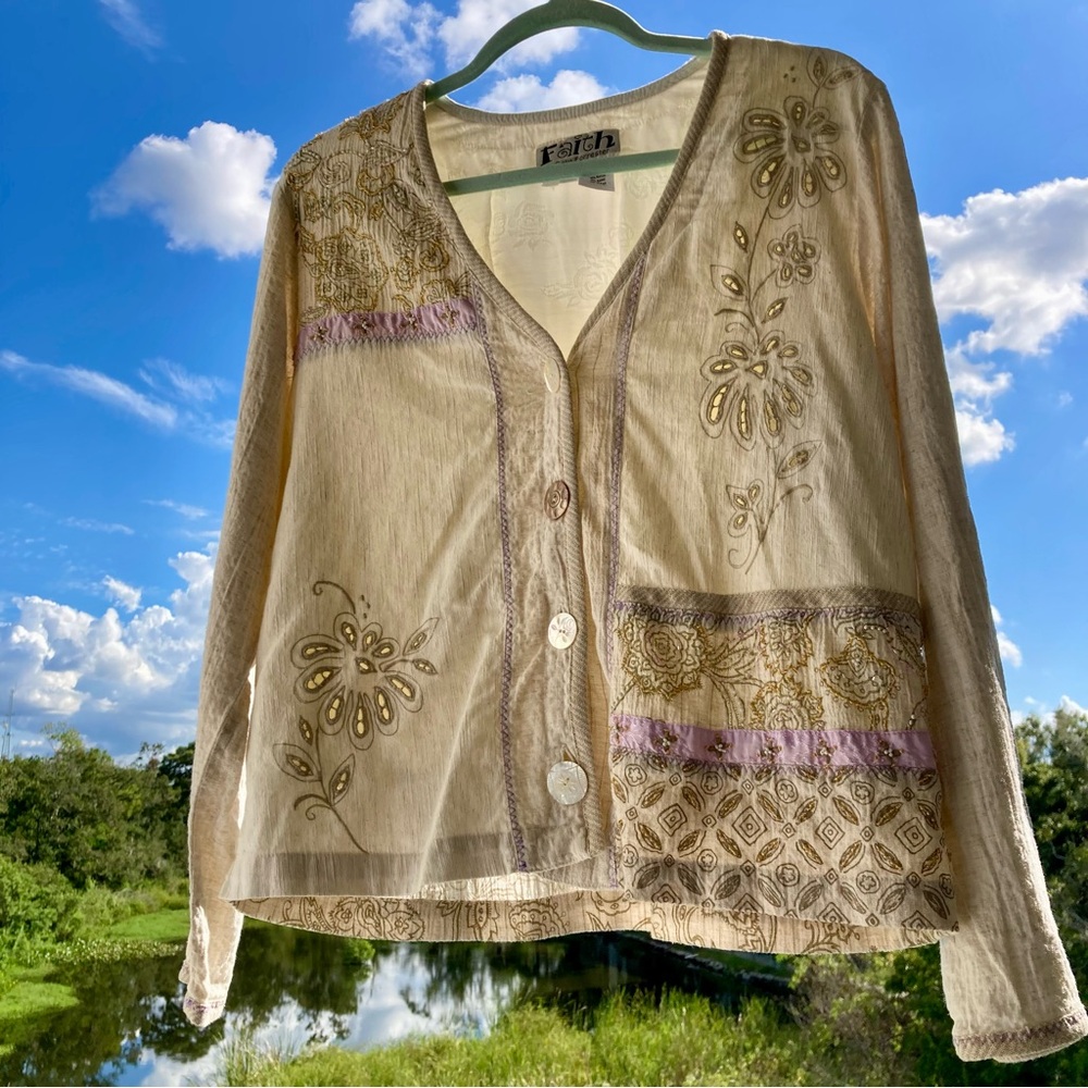 Faith Cream Embroidered Jacket